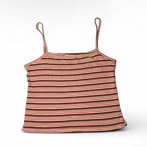 Brandy Melville John Galt Pink and black striped summer tank top 🌿